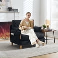 thumbnail image 2 of Black Chenille 3-in-1 Foldable Sofa Bed Recliner - Mid-Century Modern Sleeper for Small Spaces, 74" Bed & Removable Pillows, Apartment-Friendly, 2 of 9