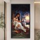 thumbnail image 1 of Cuadros Decorativos Pintura de diamante 5D DIY Taladro redondo completo Chica Lobo Decoración del hogar Artesanía (QQ756) DQrwqpou embutido en tela, 1 of 7