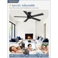 thumbnail image 3 of Ventilador de Techo Fanbulous 48" Montaje Empotrado Negro con Motor DC y Control Remoto, 3 of 8