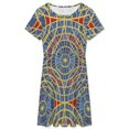 thumbnail image 3 of Distressed Dragoncon Marriott Carpet Pattern with Extrusion Sundress Short Sleeve Dress Summer Women Clothes Dress for Women Dresses, 3 of 7