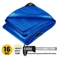 thumbnail image 2 of PROTARP Cubierta de lona extra resistente de 16 mil, impermeable, resistente a los rayos UV, lona de polietileno a prueba de desgarros y desgarros con bordes reforzados para techo, camping, patio, pis, 2 of 5