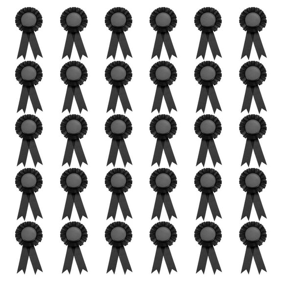 Uxcell 15.5 x 8 cm Polyester Blank Award Ribbon Prize Ribbon Award Medal Winner Ribbon for Parties 30 Pcs Black