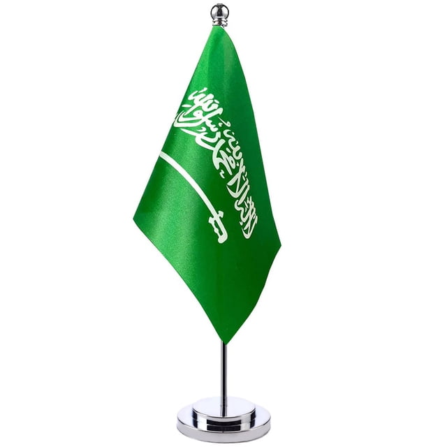 Tapiz para colgar en la pared con la bandera saudí, diseño de anime, 14 x 21 cm