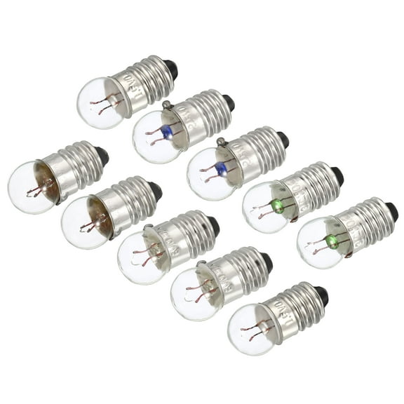 Uxcell E10 Screw Base Miniature Bulbs 1.5V-6.2V Warm Yellow Light Mini Lamps with Storage Box 1 Set