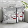 thumbnail image 3 of Heduofu Ski Hills Throw Pillow Covers Winter Fir Trees Mountaineering Square Pillow Cases for Decorative Cushion Bed Couch Sofa White, 3 of 5