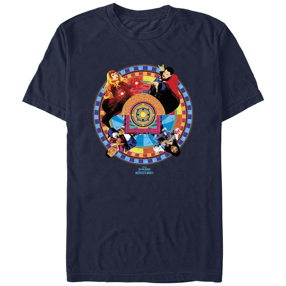 Men's Marvel Doctor Strange in the Multiverse of Madness Colorful Badge Graphic Tee Navy Blue Medium