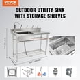 thumbnail image 3 of Commercial Stainless Steel Sink, 1-Compartment Workbench Utility Sink 19.1x37.4 in, NSF Certified for Restaurant & Laundry Use, 3 of 11