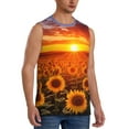 thumbnail image 2 of Honeii Sunset Golden Sunflower Field Print Men's Sleeveless Muscle Shirts, Breathable & Quick-Dry Gym Shirt, Athletic Tank Top for Running, Fitness, and Outdoor Activities-Medium, 2 of 7