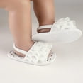 thumbnail image 5 of GYRATEDREAM Infant Baby Girls Summer Open Toe Sandals Toddler PU Leather Soft Flower Ruffle Princess Flat Shoes White for 0-18 Months, 5 of 8