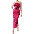 thumbnail image 1 of WILLBEST Vestidos con Curvas para Mujer Vestido Estampado sin Mangas, Ajustado, sin Tirantes y con Abertura Hacia Abajo Mediana​​, 1 of 3