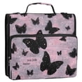 thumbnail image 2 of DIXRUYEE Zipper Binder trapper keeper Documents Organized Blush Butterflies Printed, 2 of 8