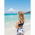 thumbnail image 4 of Huowey Baby Girls Bikini Swimsuit Tow Piece Outfits Floral Print Spaghetti Strap V-Neck Front Ring Ruched Tankini High Waist Fashionable Beach Pool Party Bathing Suit Swimwear,Blue,4-5 Years, 4 of 6