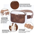 thumbnail image 5 of HKCLUF Belt Bag for Women Vegan Leather Belt Bag with Adjustable Strap Unisex Triple Zip Cross Body Fanny Pack, 5 of 8