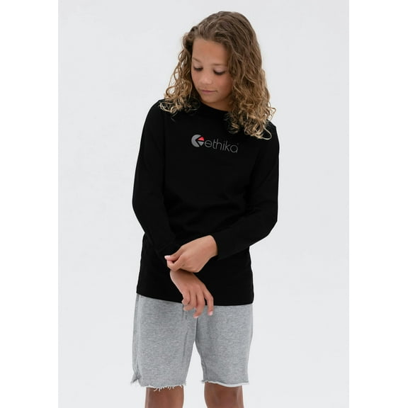 Logo Black | Boys Graphic Tee Ls