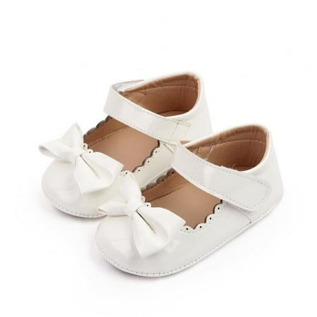 

Baby Girls Mary Jane Flats with Bowknot Toddler First Walkers Infant Princess Wedding Christmas Dress Shoes