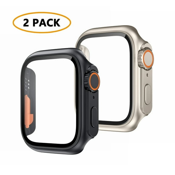 Dwitch 2 Pack Watch Case Compatible with Apple iWatch Series 10 46mm with Built-in Tempered Glass Screen Protector, Hard PC Ultra Style Bumper Cover Fits for iWatch Series 10 46mm,Black Gold