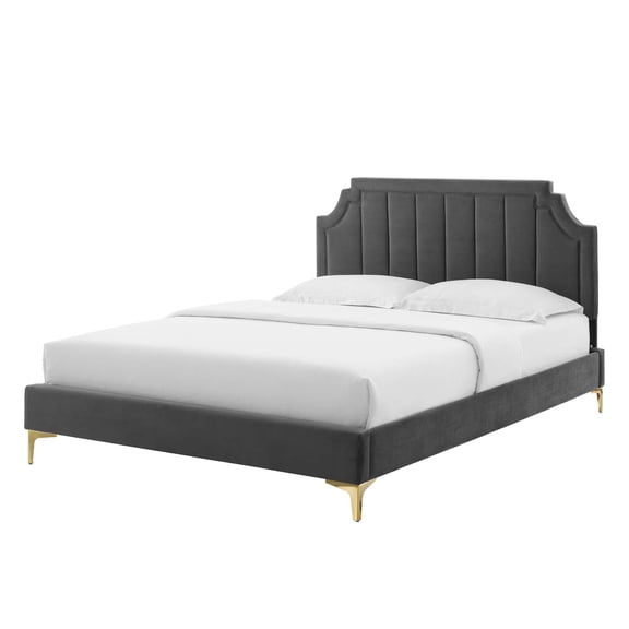 Platform Bed Frame, Queen Size, Velvet, Pink, Modern Contemporary Urban Design, Bedroom Master Guest Suite
