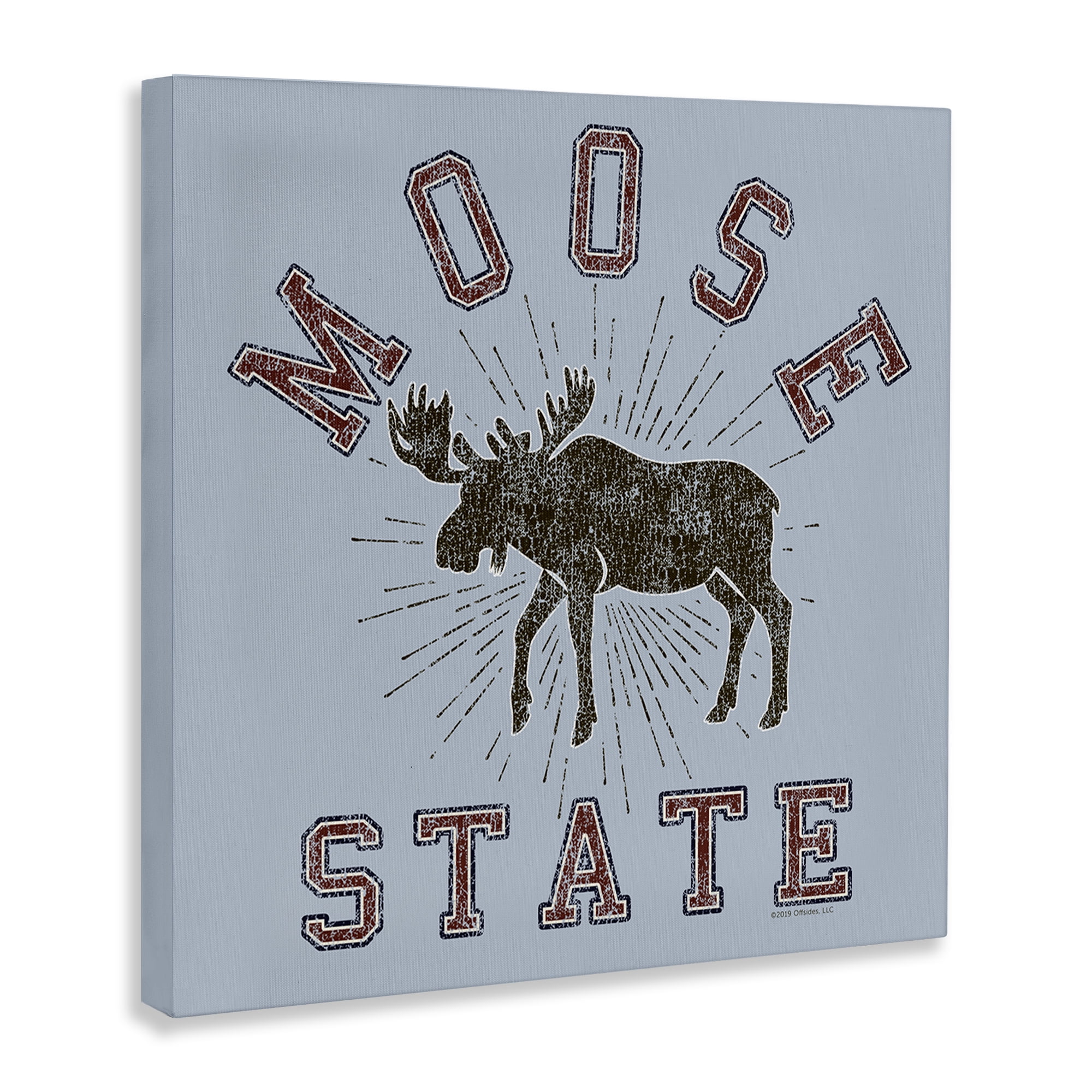 Stupell Industries Vintage Moose State Animals Painting Wrapped Canvas Art Print Wall Art, 24 x 24