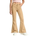 thumbnail image 2 of DJDLJWCJ Teen Girls School Uniform Pants Wide Leg Solid Color Flare Pants Stretch Soft Pull On Casual Pants Khaki Size 7, 2 of 8