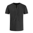 thumbnail image 2 of symoid Workout T-shirts for Men Big and Tall- Value Big and Tall Cotton Linen V-Neck Casual Black Men's Tee Shirts Size XL, 2 of 5