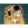 thumbnail image 2 of Gustav, Klimt 32x25 Black Ornate Wood Framed with Double Matting Museum Art Print Titled - The Kiss, detail (Blue variation), 2 of 4