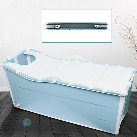 Foldable Bathtub for Adult Collapsible Bathtub Folding Freestanding Massage Bath Tub for Home Sauna Spa Soaking Bath Sweat Steaming with Lid & Drain Hose