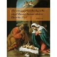 thumbnail image 2 of ArtsyQuotes 19x24 Black Ornate Wood Framed with Double Matting Museum Art Print Titled - Bible Verse Quote Luke 2:11, Lorenzo Lotto - Nativity of Christ, 2 of 4