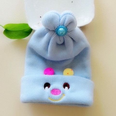 Gorro fetal para bebé de cachemira con bordado de conejo, gorro fetal para recién nacido, gorro cálido para bebé, otoño e invierno