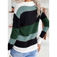 thumbnail image 3 of Asyoly Womens Color Block Knit Sweater Pullover Long Sleeve Crew Neck Drawstring Hem Jumpers Tops, 3 of 4