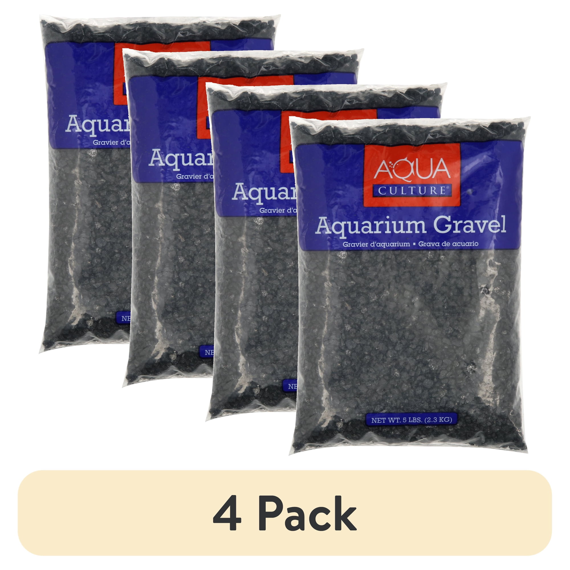 (4 pack) Aqua Culture Aquarium Gravel Black 5 lb