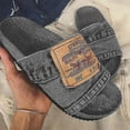 thumbnail image 3 of Women's Stylish Denim Slides Handmade Denim Slip-on Slippers Of Recycled Jeans For, 3 of 4