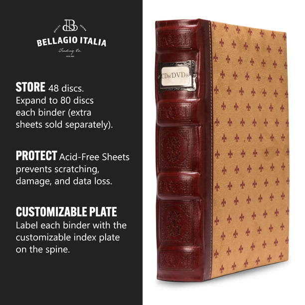 Bellagio-Italia Tuscany CD/DVD Storage Binder - 3 Pack, 144-Disc