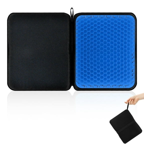 XIBUFE Portable Gel Seat Cushion with Storage Bag(15.7*10.2 inches),lightweight travel seat cushion,foldable for easy storage,suitable for car,office,chair,wheelchair