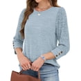 thumbnail image 4 of WIHOLL Long Sleeve Shirts for Women Lightweight Crew Neck Sweaters Fall Womens Tops Dressy Casual Fall Clothes, 4 of 10