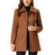 thumbnail image 1 of Abrigo de invierno con cuello de solapa y botones para mujer INSPIRE CHIC, con bolsillos, talla XL, color marrón, 1 of 7