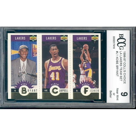 1996-97 coll choice mini gold #1 KOBE BRYANT lakers rookie card BGS BCCG (Best Kobe Bryant Rookie Cards)