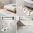 Rooster and Grass White Pattern 2 Piece Flannel Bathroom Rug Set, Bath ...