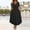 Black, variant on Women Dress Oversized Solid Color V-Neck Mid-Length Dress Casual Slim Fit Short Sleeve Dresses