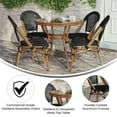 thumbnail image 4 of Emma + Oliver Indoor/Outdoor Bistro Style 31.5 in. Table with Black Textilene, Glass Top, and Four Chairs - Natural Frame, 4 of 10