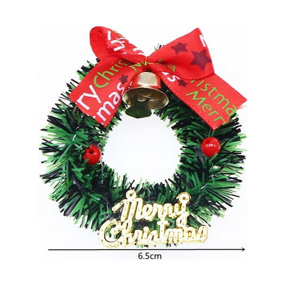 KAKOWELY Mini Christmas Wreaths Round Simulated Enthusiasts 10Pcs 2.4x2.4x0.8in