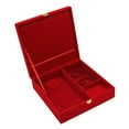 thumbnail image 5 of Red Velvet Jewelry Box Wedding Jewelry Set Gift Box Jewelry Display Box Display Storage Case for Anniversary Girlfriend Gifts , 25cmx25cmx7.5cm, 5 of 8