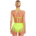 thumbnail image 2 of DPOIS Women's Lace-up Halter Tassel Bodysuit Fringes Dance Leotard, 2 of 3