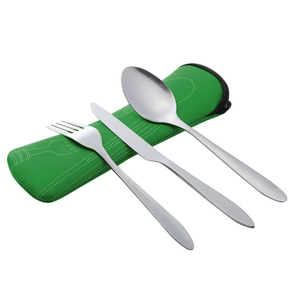 VerPetridure Stainless Steel Fork Spoon Chopsticks Travel Camping Cutlery Eyeful 3pc