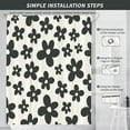 thumbnail image 6 of Cute Retro Black Floral Shower Curtain for Bathroom 72W*72H Inch Abstract Flower 70s Lovely Vintage Aesthetic Funky Bathtub Decor Modern Trendy Waterproof Polyester Fabric Set with 12 Hooks, 6 of 6