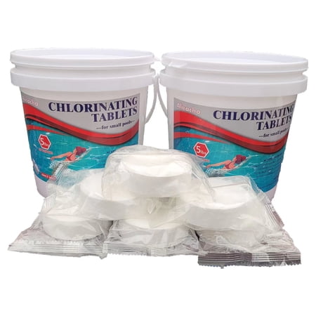 BITOUSHI 3Inch 10LB Bucket Chlorine Tablet Water Cleaning Swimming Pool&Tub Individually Wrapped