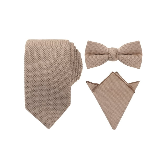 Conjunto de pañuelo de bolsillo para hombres INSPIRE CHIC, corbata de color sólido, juego de pajaritas gruesas, fiesta de invierno, rojo ladrillo