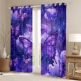 thumbnail image 2 of Homewish Chic Butterfly Black Out Curtains,Galaxy Starry Sky Curtains Pack of 2 (42x63 Each),Dreamy Purple Bedroom Curtains For Girls,Microfiber Bedroom Decor, 2 of 6