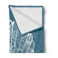 thumbnail image 2 of Scallop Soft Flannel Fleece Blanket, Zentangle Lace Look Flourishing Shell Graphic with Ornament Details Print, Cozy Plush for Indoor and Outdoor Use, 70" x 90", Slate Blue and White, by Ambesonne, 2 of 5