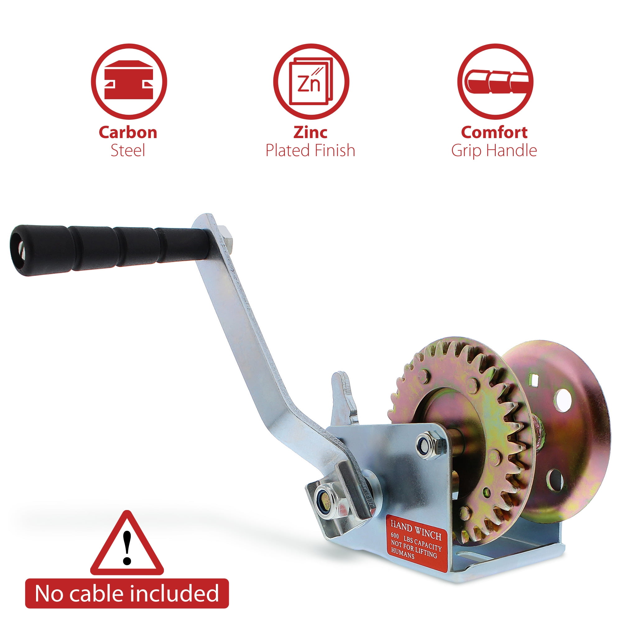 Boat or ATV ABN Hand Crank Gear Winch up to 600 lb for Trailer Single-Speed 