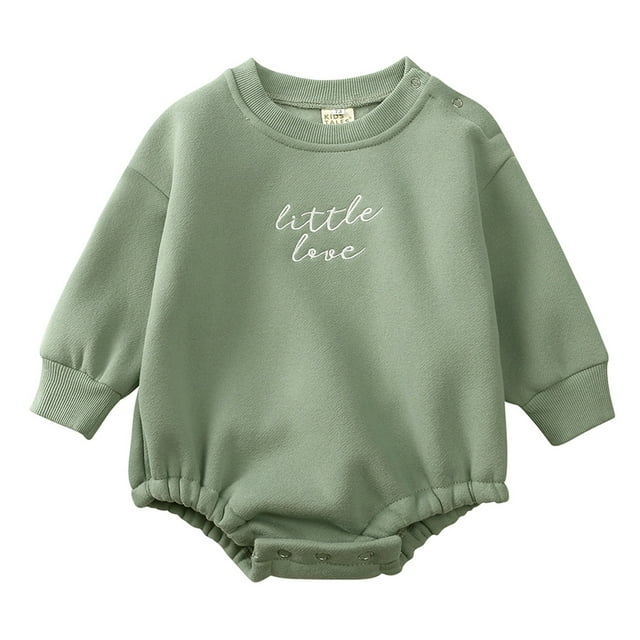 WEAIXIMIUNGChristmas Girls Long Sleeve Pullover Letter Printing Romper Sweatshirt Bodysuits Romper 12-24 Months